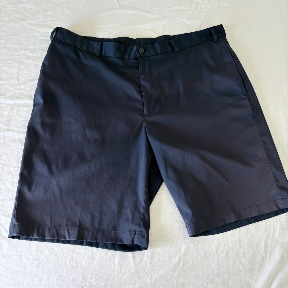 Slazenger Mens Navy Blue Flat Front Regular Fit Performance Golf Shorts Size 40